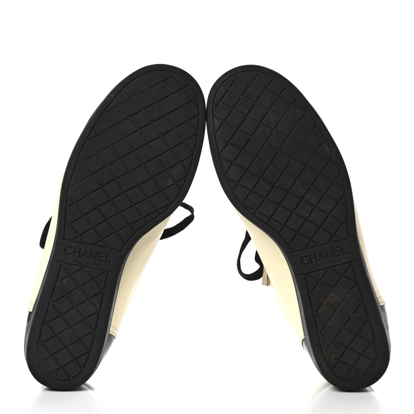 Lambskin Patent Cap Toe CC Sneakers 39 White Black