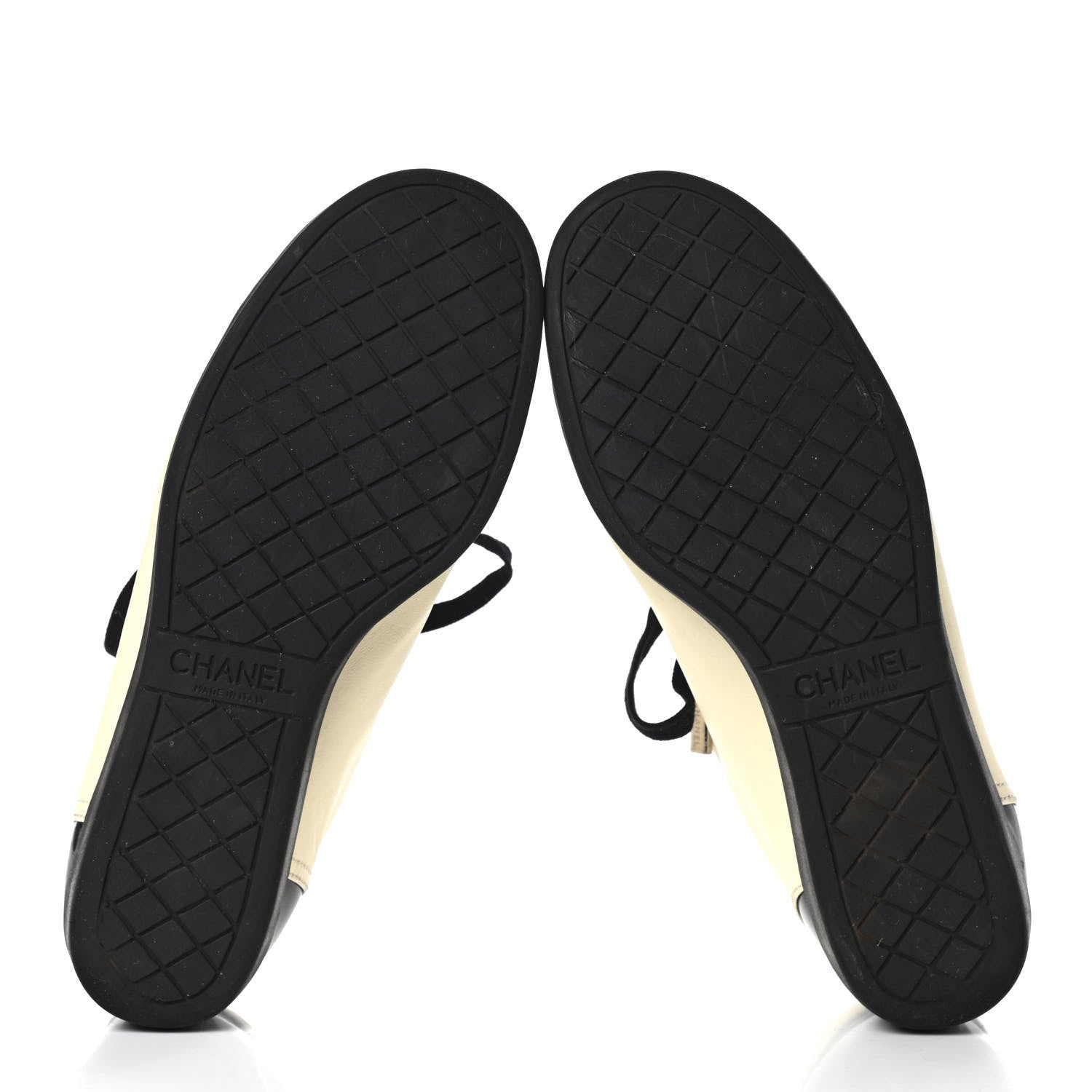 Chanel Lambskin Patent Cap Toe CC Sneakers 39 White Black 5 of 15