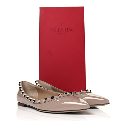 Valentino Garavani Patent Rockstud Ballerina Flats 37 Poudre 9 of 9