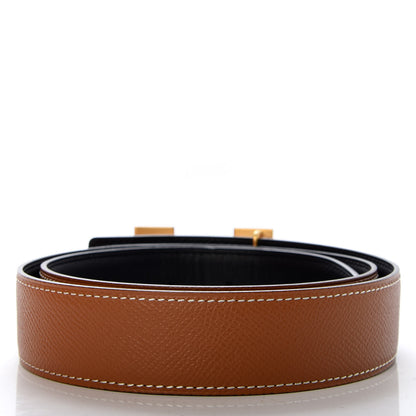 Hermes Swift Epsom 32mm H Belt 80 Black Gold 4 of 8