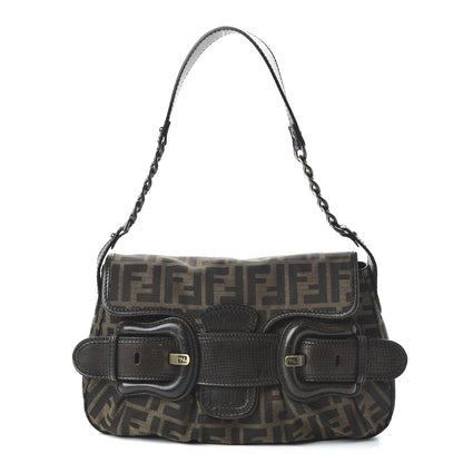 Fendi Zucca B Bis Flap Bag Tobacco Castagna 1 of 9