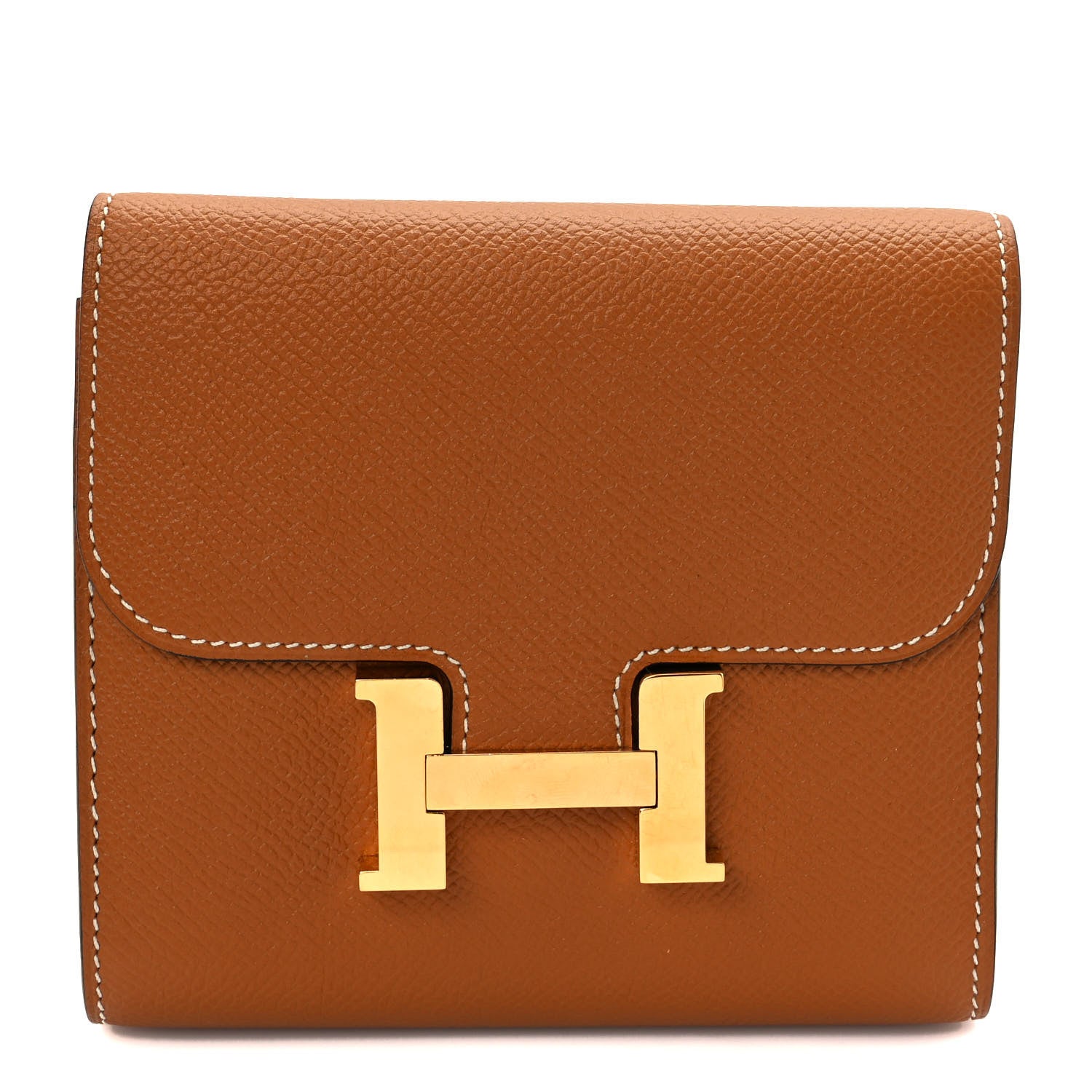 Hermes Epsom Constance Compact Passant Wallet Gold 1 of 7