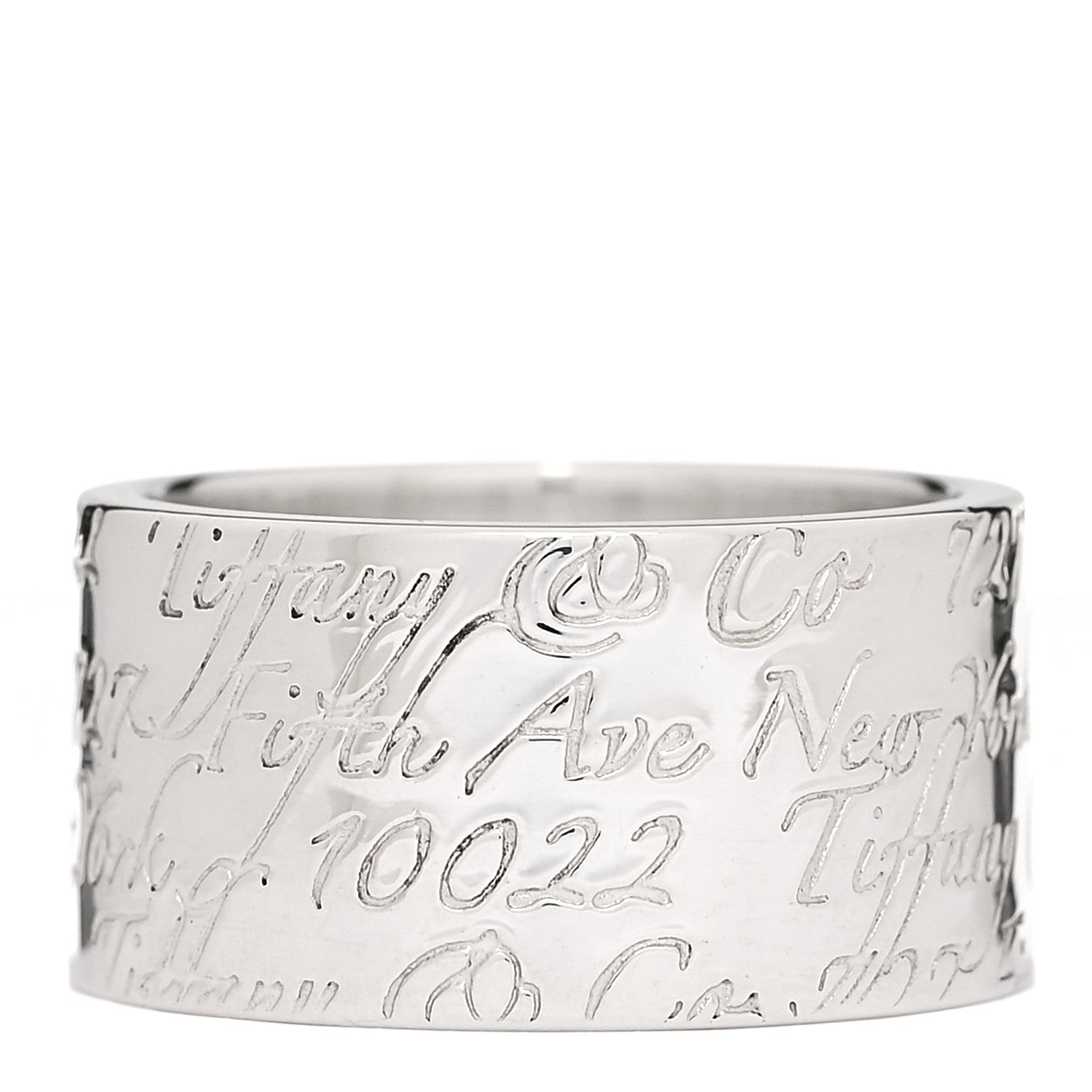 Tiffany Sterling Silver 10mm Notes Wide Ring 50 5.5 1 of 5