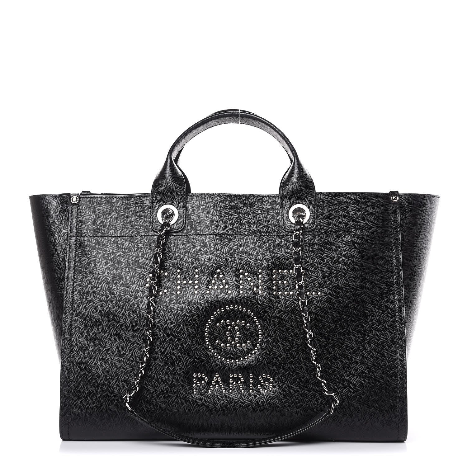 Chanel Caviar Large Studded Deauville Tote Black 1 of 10