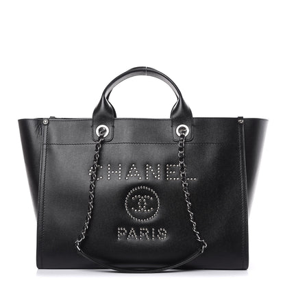 Chanel Caviar Large Studded Deauville Tote Black 1 of 10