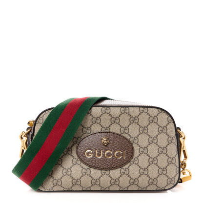 Gucci GG Supreme Monogram Web Neo Vintage Shoulder Bag Beige New Acero Crop 1 of 12