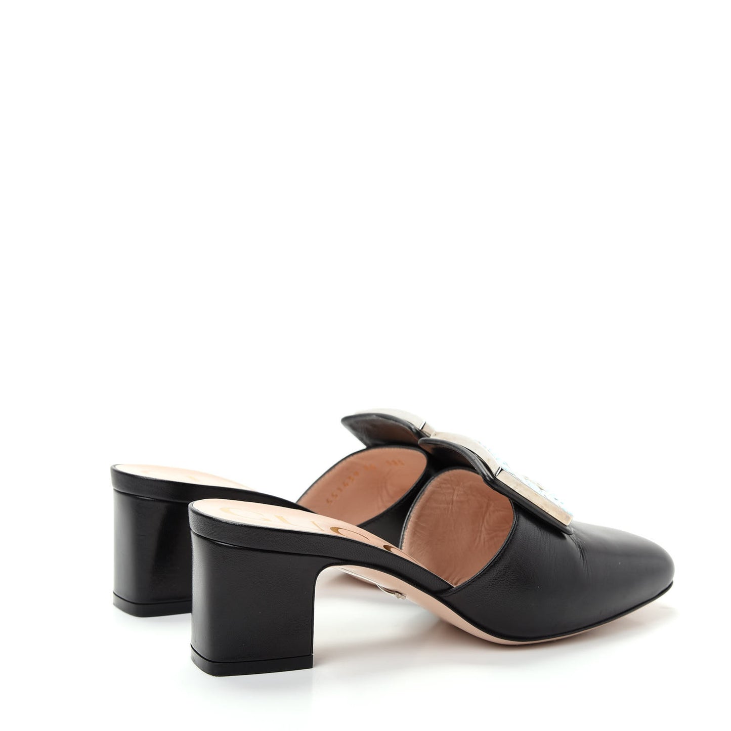 Malaga Kid Crystal Square G Madelyn Mules 35 Black