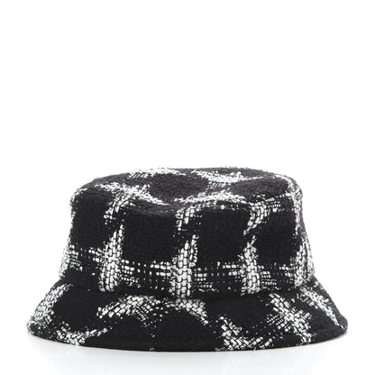 Chanel Tweed Bucket Hat M Black White 3 of 7