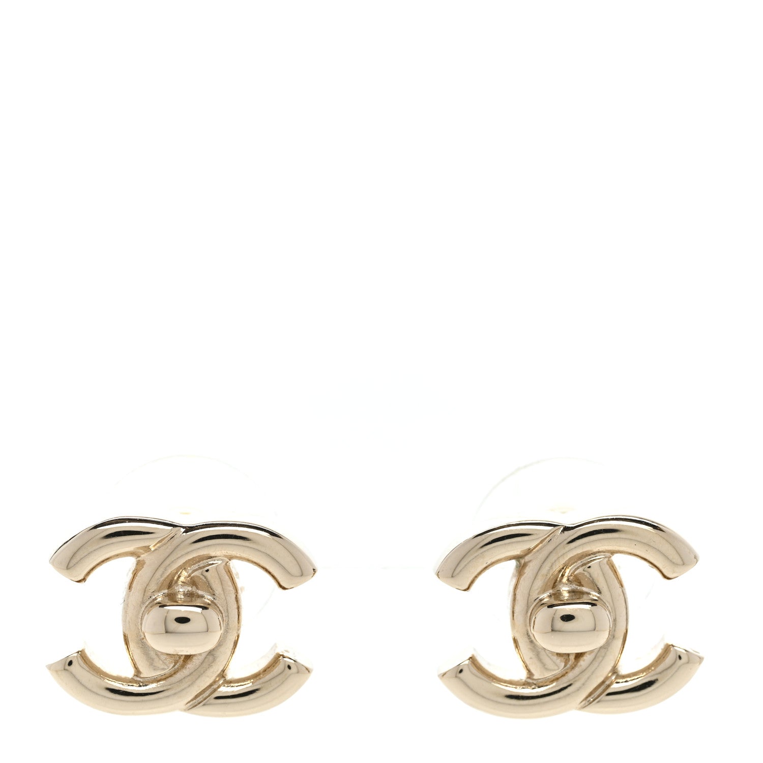 Chanel Metal CC Turnlock Earrings Gold 1 of 5