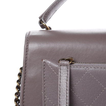 Chanel Shiny Calfskin Goatskin Quilted Small Coco Curve Messenger Flap Grey 10 of 14