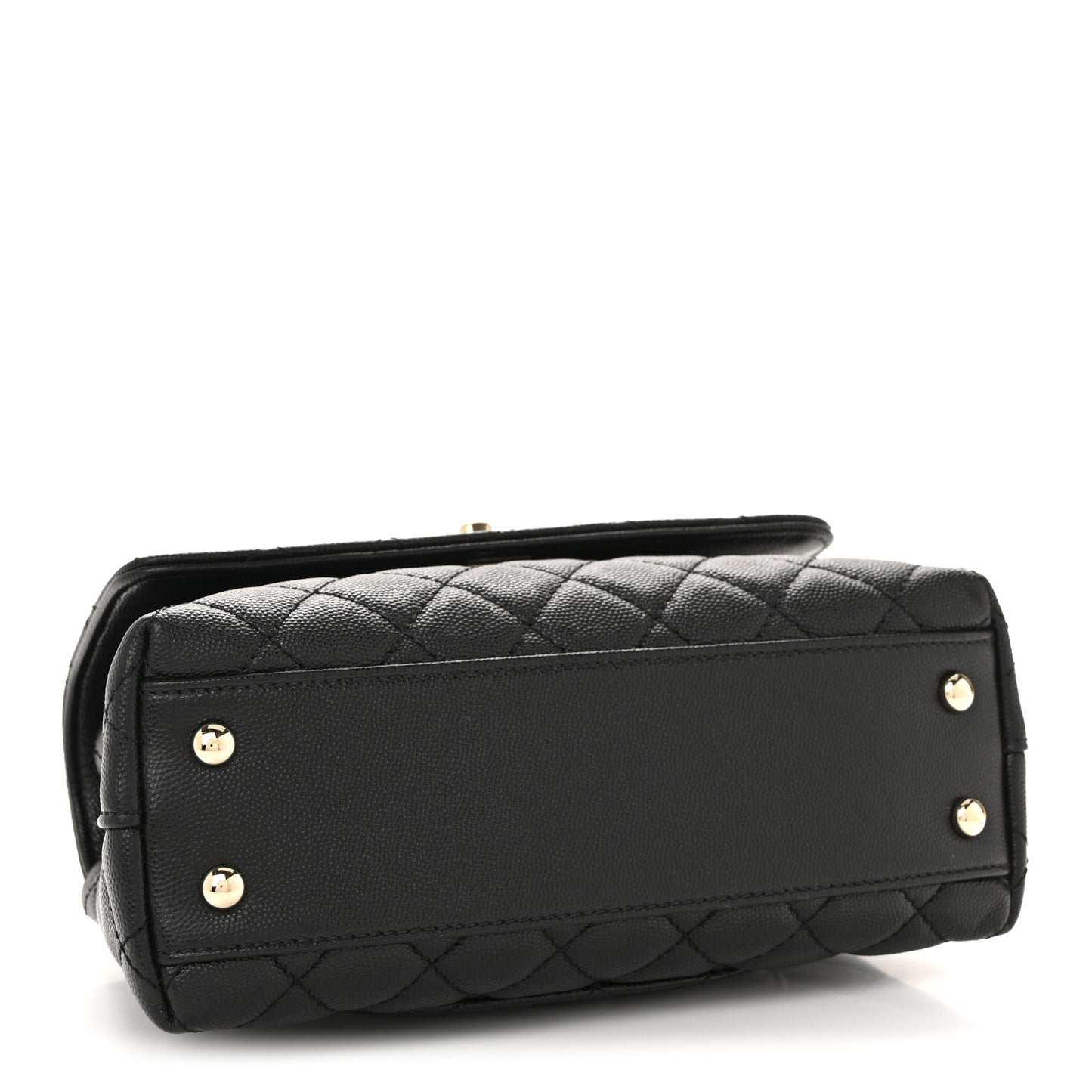 Caviar Quilted Mini Coco Handle Flap Black