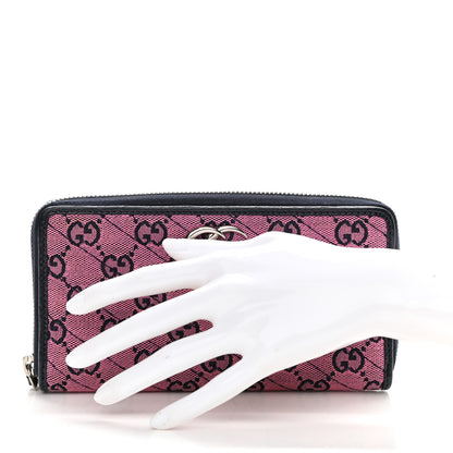 Gucci Monogram Multicolor Matelasse Diagonal GG Marmont Zip Around Wallet Pink Blue 2 of 7