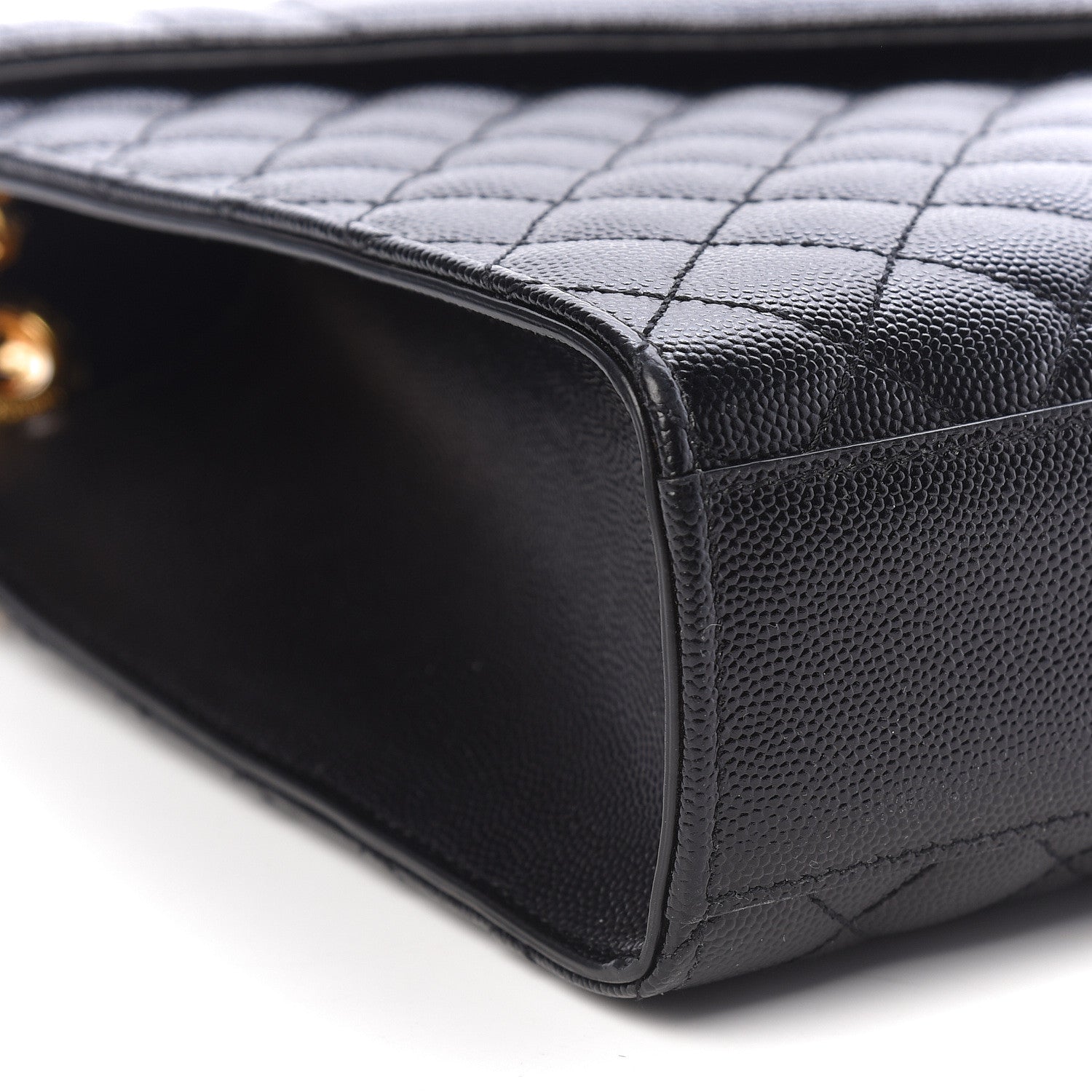 Saint Laurent Grain De Poudre Textured Mixed Matelasse Large Triquilt Monogram Satchel Black 10 of 14