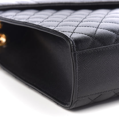Saint Laurent Grain De Poudre Textured Mixed Matelasse Large Triquilt Monogram Satchel Black 10 of 14