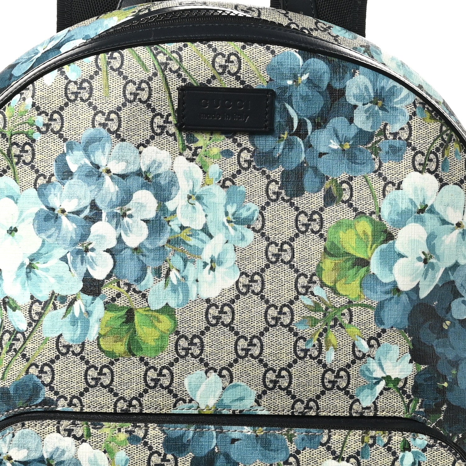 Gucci GG Supreme Monogram Blooms Medium Day Backpack Beige Blue Navy 8 of 10