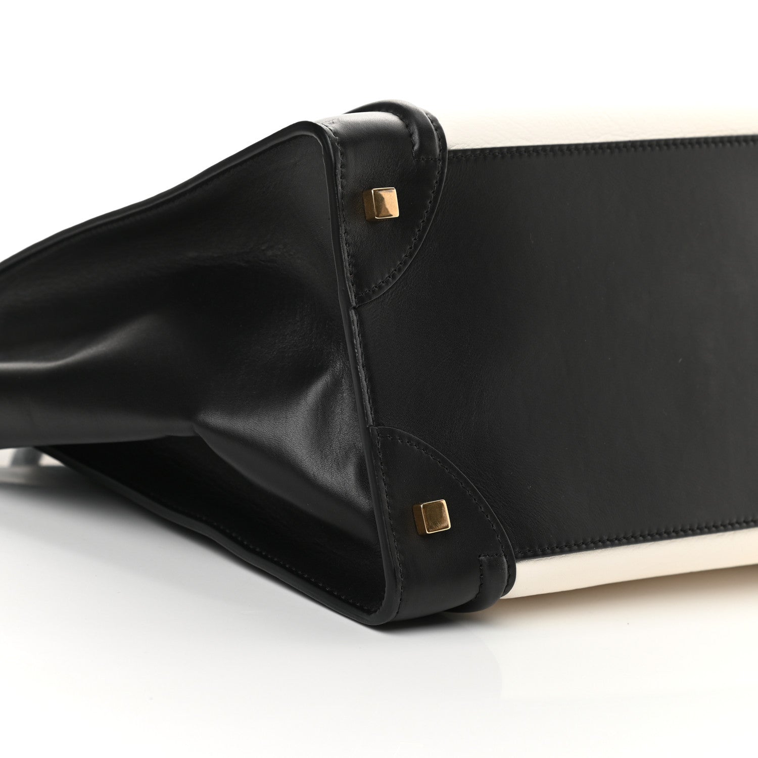 Celine Bullhide Calfskin Mini Bi-Color Luggage Black White 8 of 12