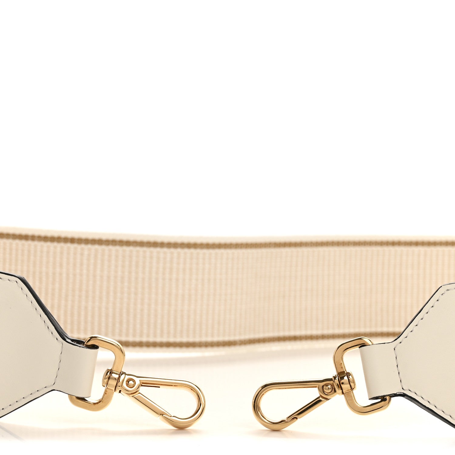 Fendi Cannete Ribbon Poly Vitello Century Logo Adjustable Strap You White Garza Ecru 3 of 6