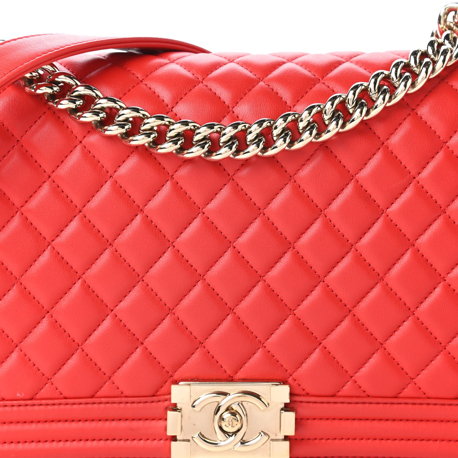 Chanel Lambskin Quilted New Medium Boy Flap Red 10 of 10