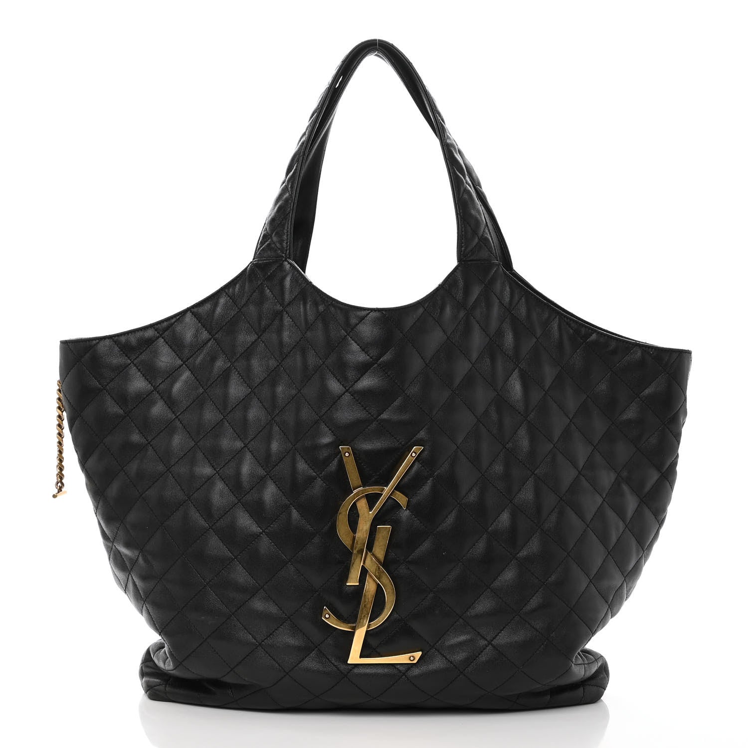 Saint Laurent Lambskin Quilted Maxi Icare Shopping Tote Black 3 of 11