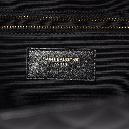 Saint Laurent Grain De Poudre Textured Mixed Matelasse Large Triquilt Monogram Satchel Black 7 of 7