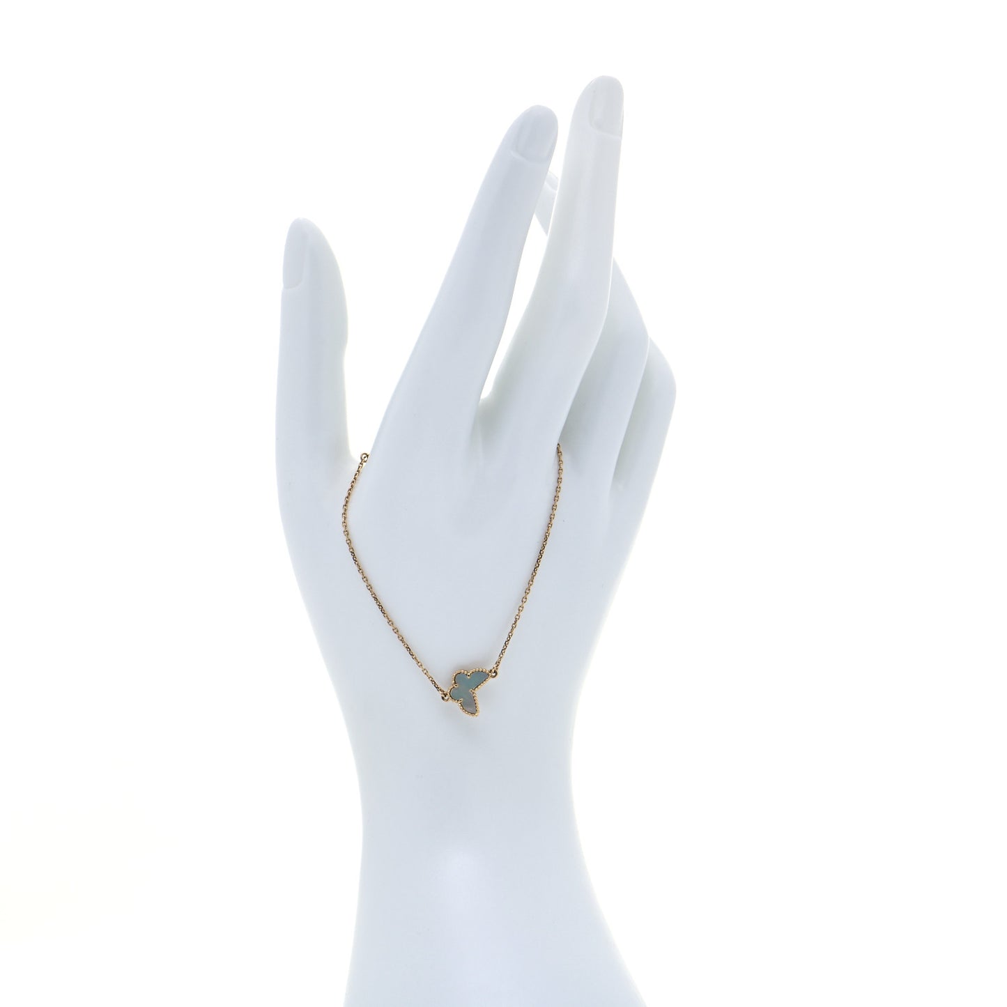 18K Yellow Gold Mother of Pearl Sweet Alhambra Butterfly Bracelet