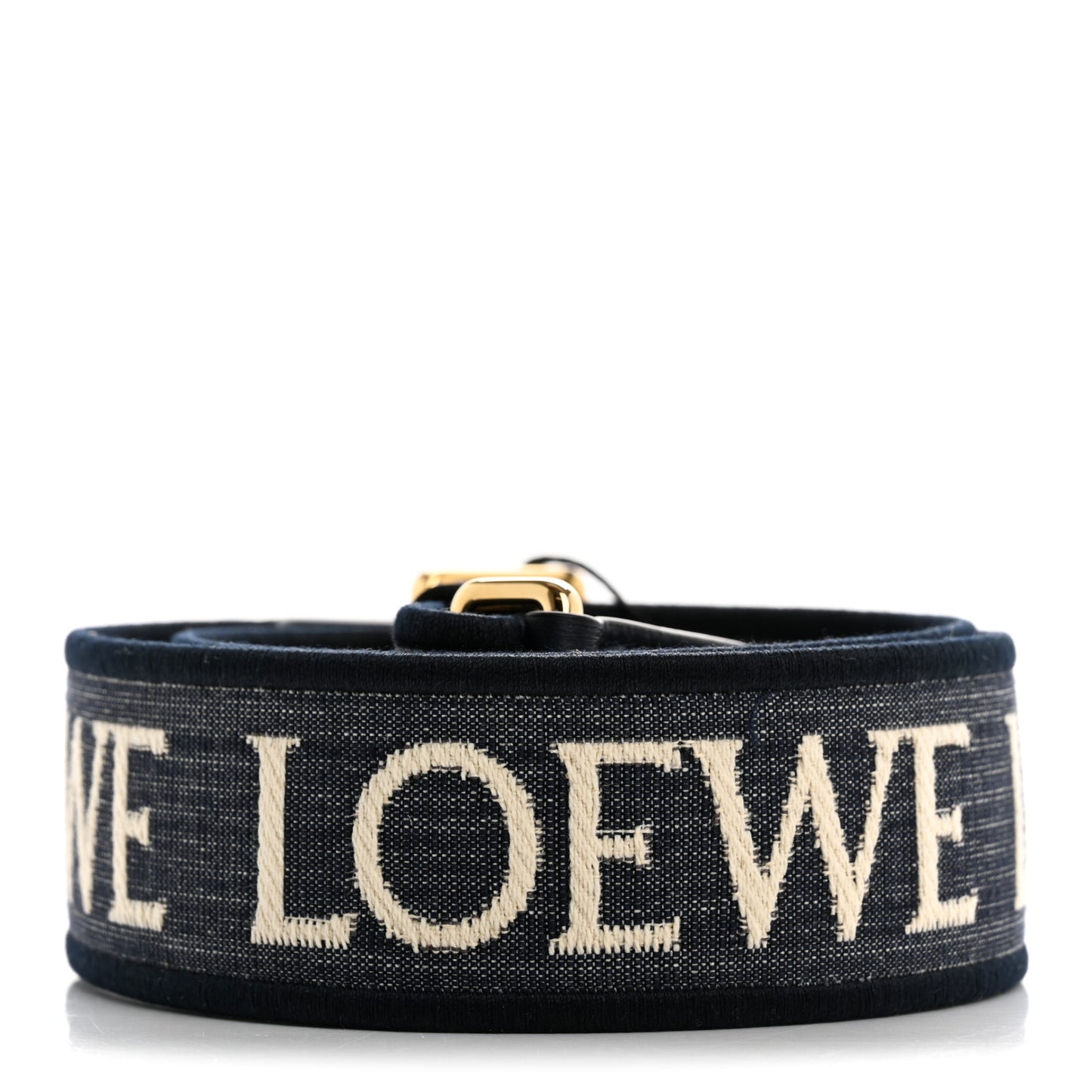 Calfskin Jacquard Anagram Strap Deep Navy