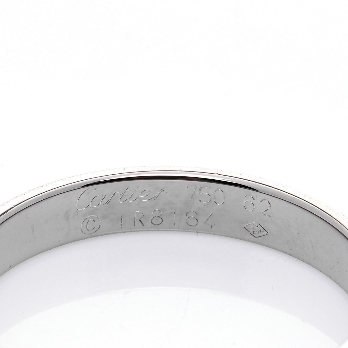 18K White Gold 3.5mm LOVE Wedding Band Ring 62 10