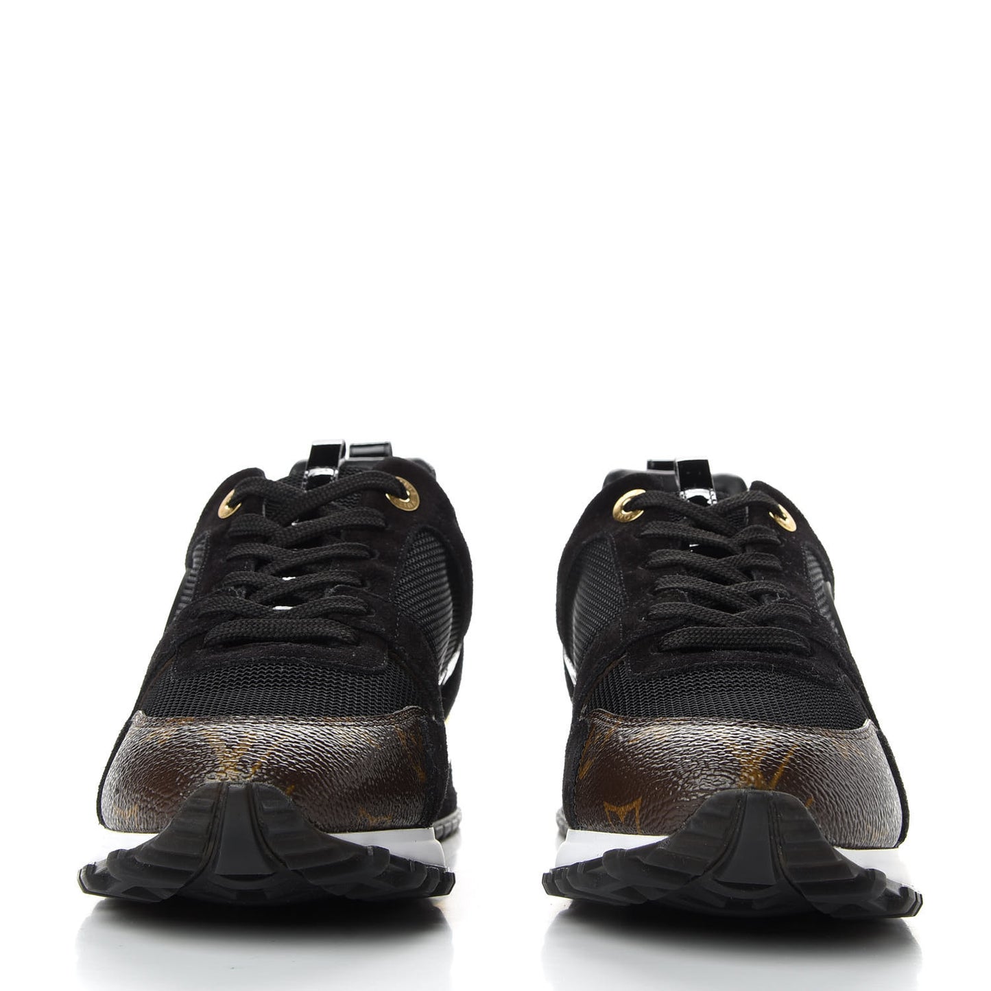 Suede Monogram Run Away Sneakers 37 Black