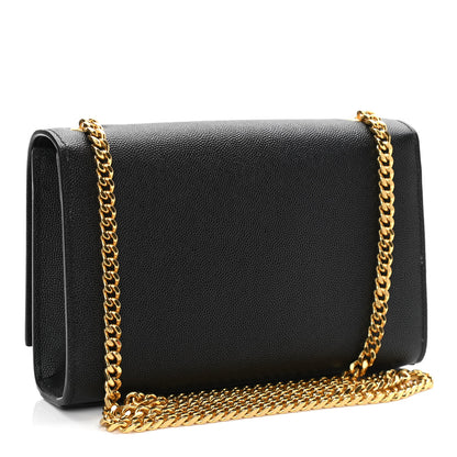 Saint Laurent Grain De Poudre Small Monogram Kate Satchel Black 2 of 9