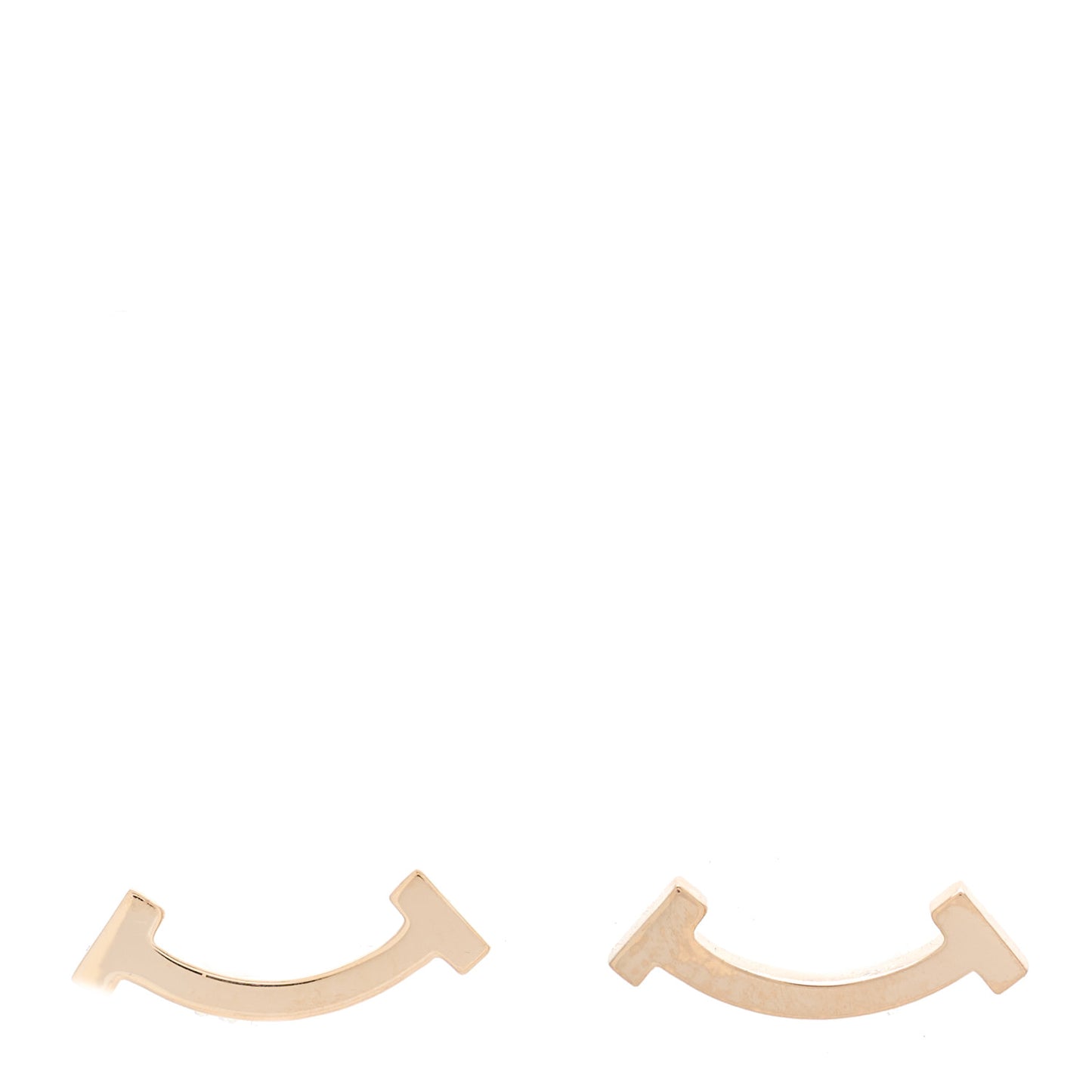 18K Rose Gold T Smile Stud Earrings