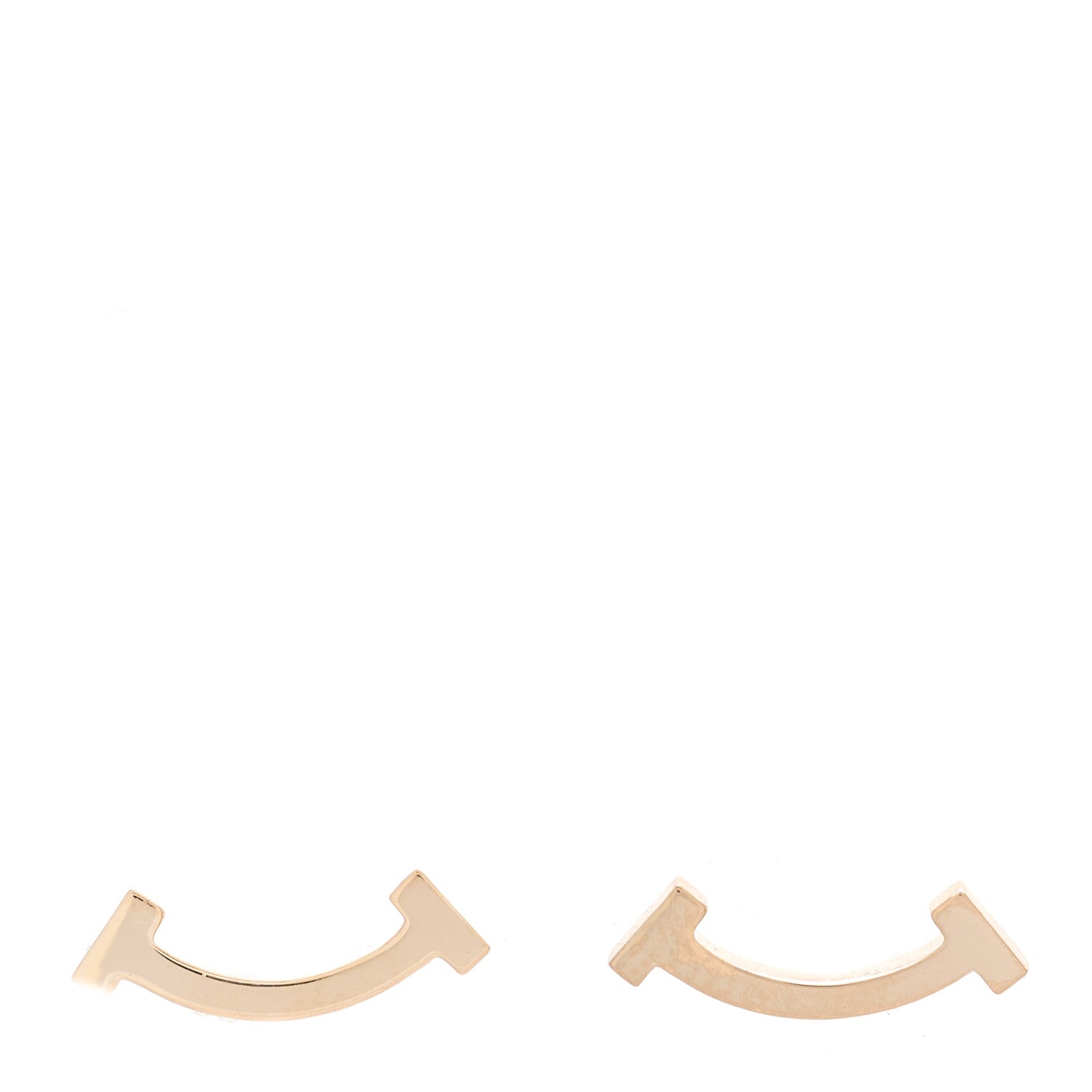 Tiffany 18K Rose Gold T Smile Stud Earrings 1 of 5