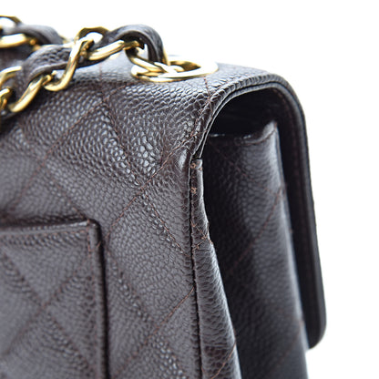 Chanel Caviar Quilted Jumbo Single Flap Brown 11 of 12