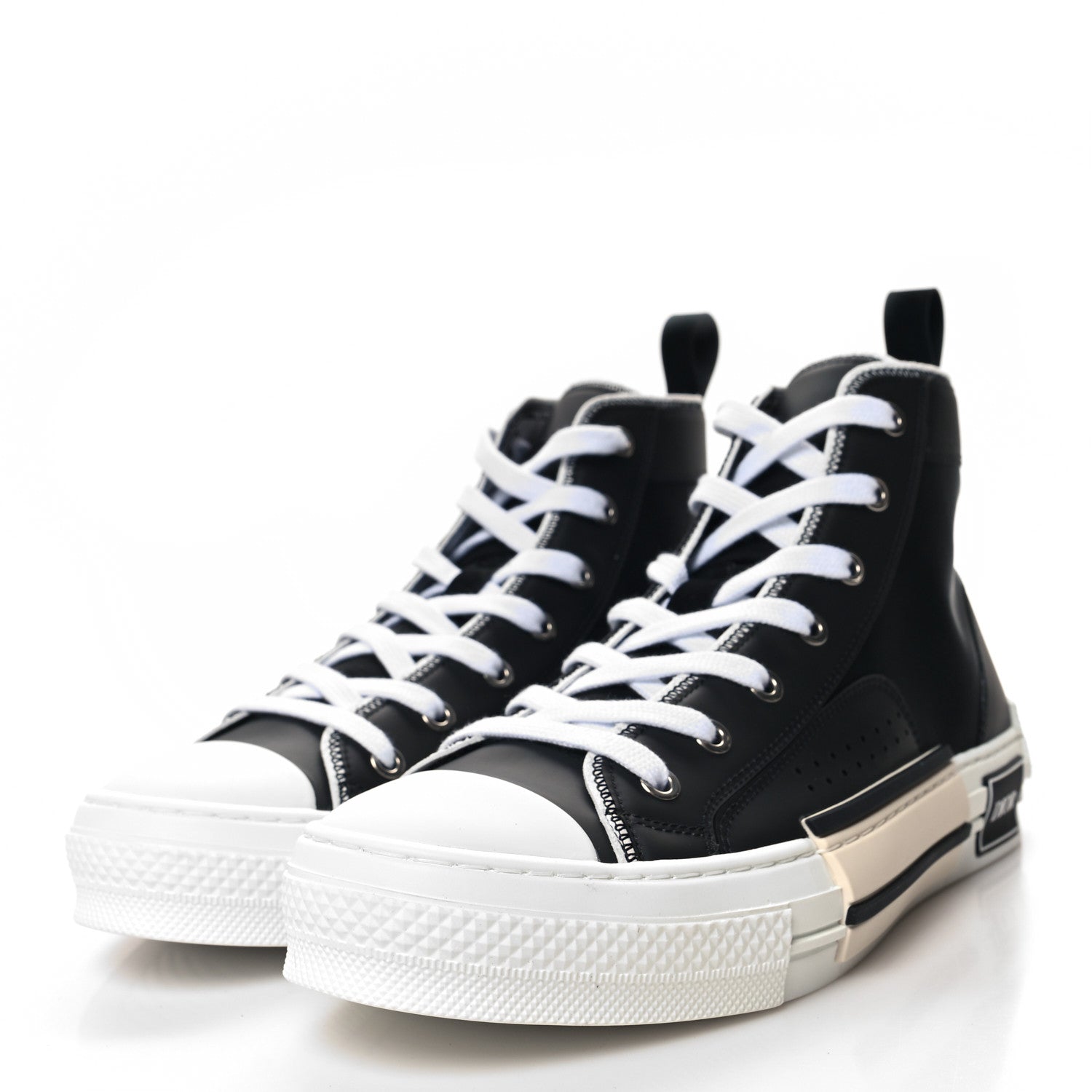 Christian Dior Oblique Kumo Mens B23 High Top Sneakers 40.5 Black Beige 3 of 8