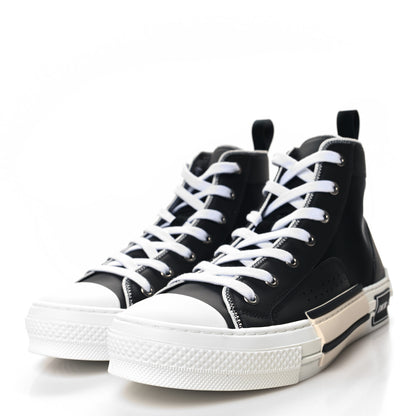 Christian Dior Oblique Kumo Mens B23 High Top Sneakers 40.5 Black Beige 3 of 8