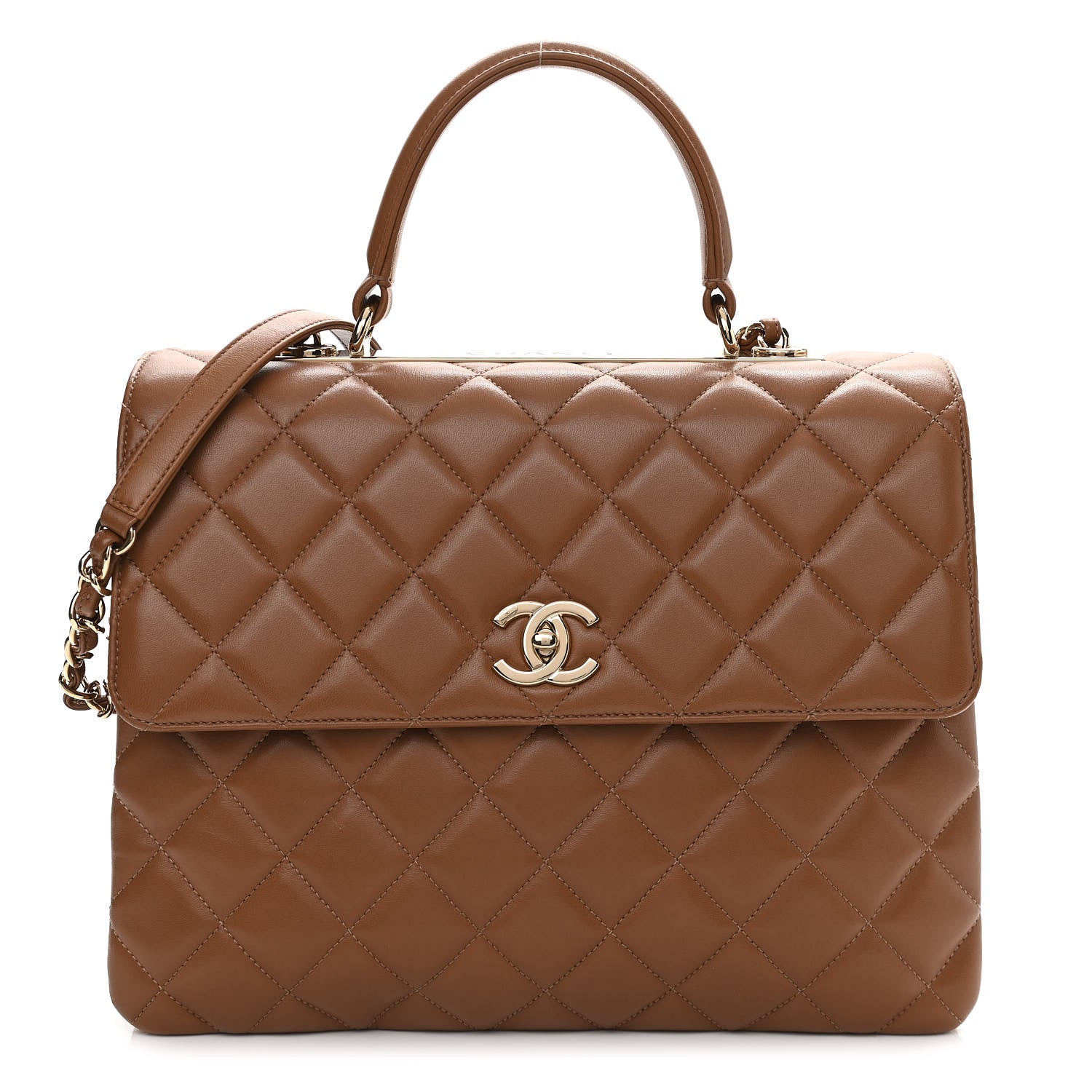 Chanel Lambskin Quilted Large Trendy CC Flap Camel 1 of 15