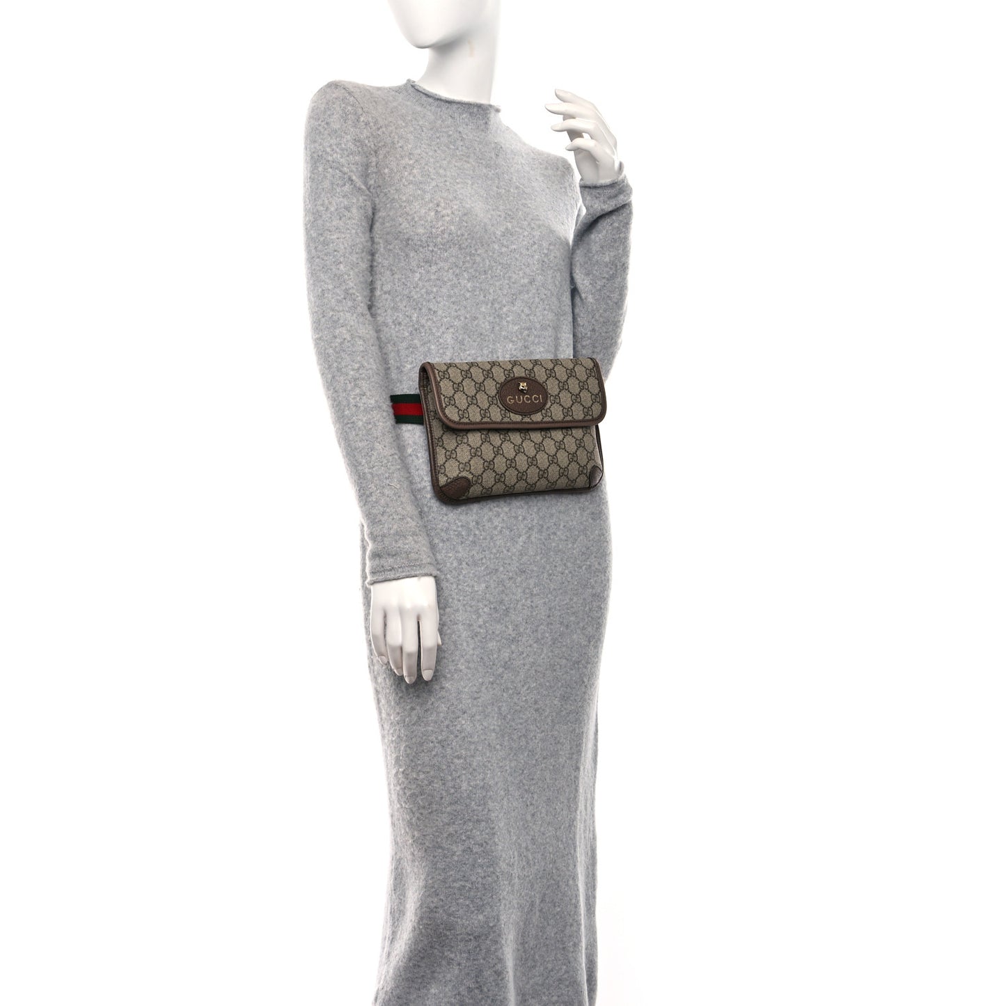 GG Supreme Monogram Neo Vintage Web Belt Bag Brown