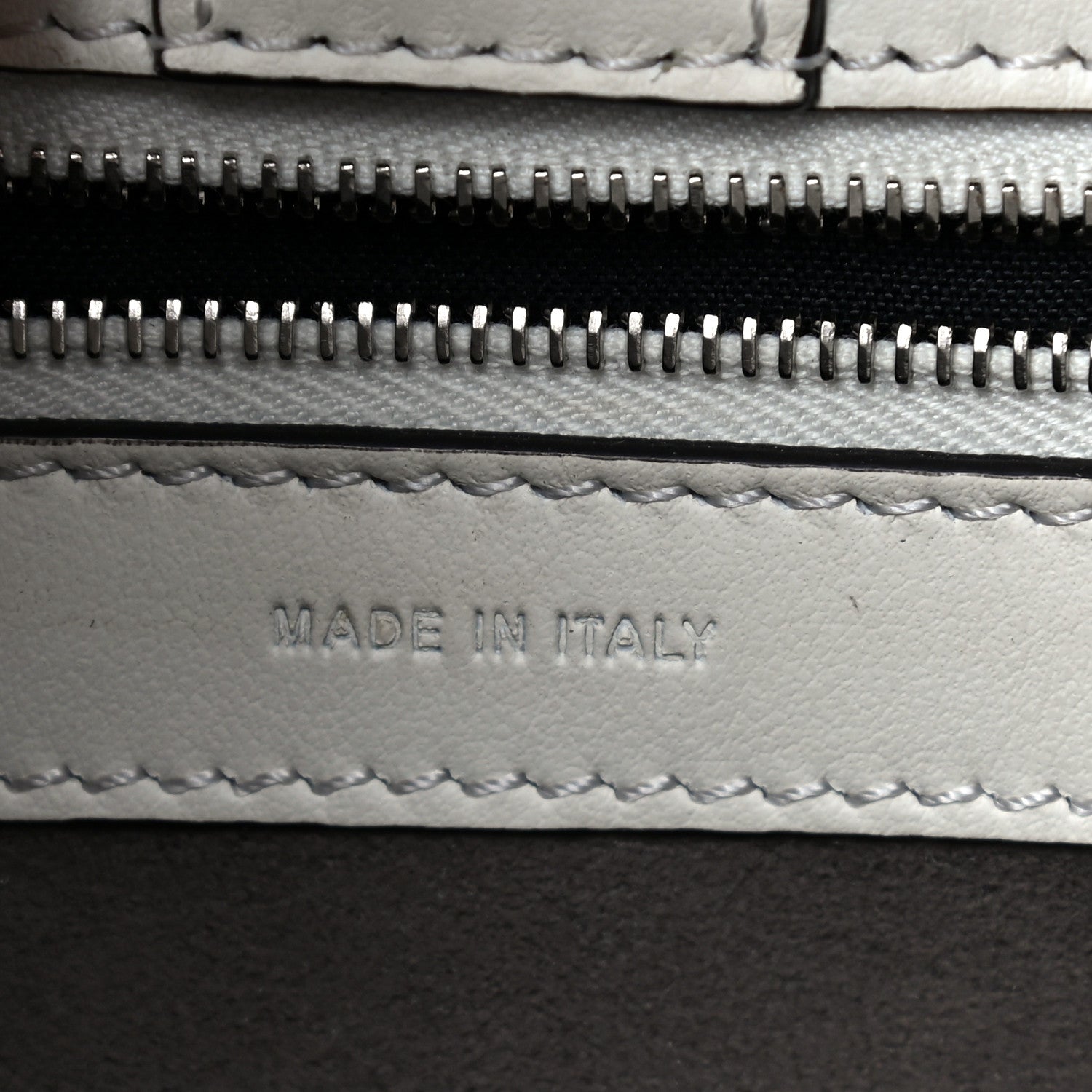 Fendi Vitello Century Opaco F is Fendi Bi-Color Small Runaway Satchel White Ice Black 7 of 13