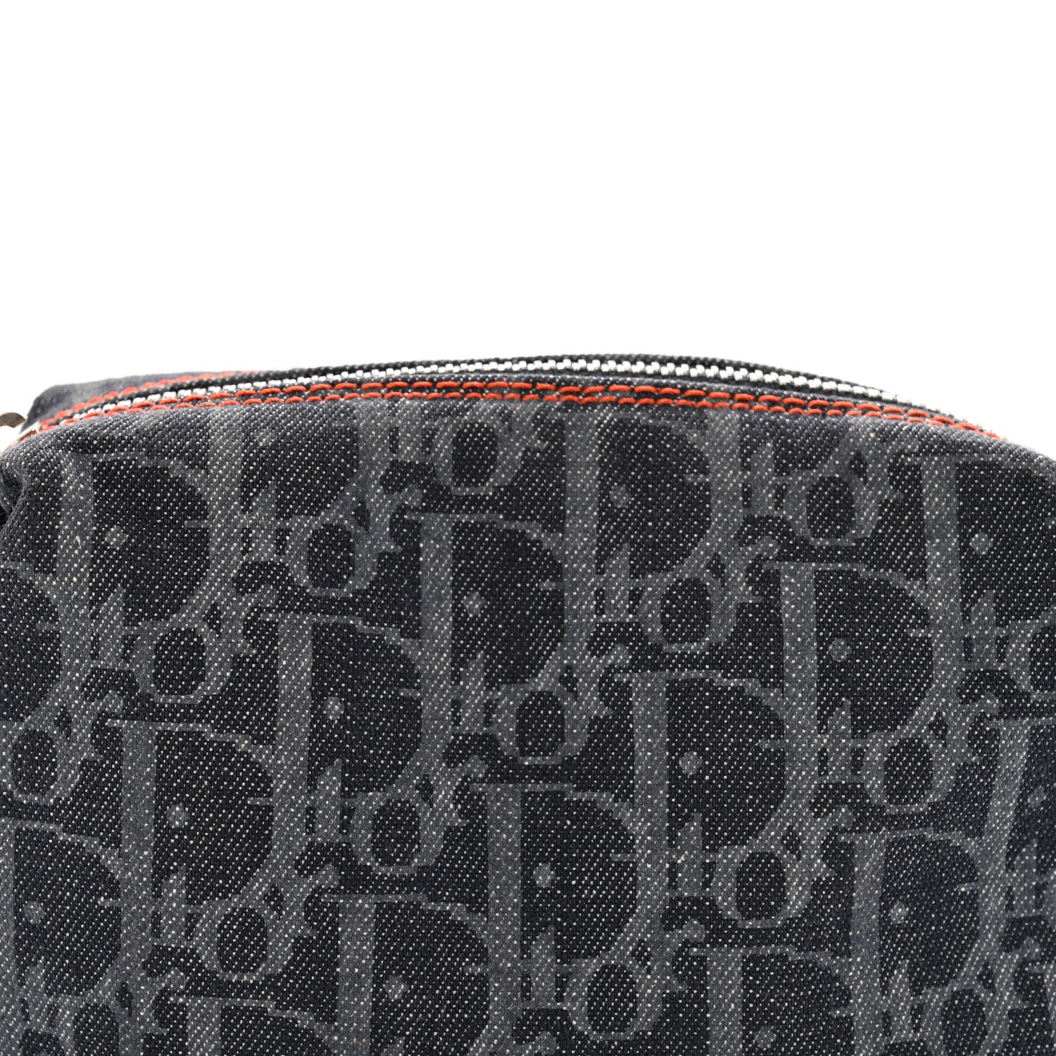 Christian Dior Denim Monogram Flight Trotter Cosmetic Pouch Blue 7 of 10