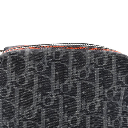 Christian Dior Denim Monogram Flight Trotter Cosmetic Pouch Blue 7 of 10