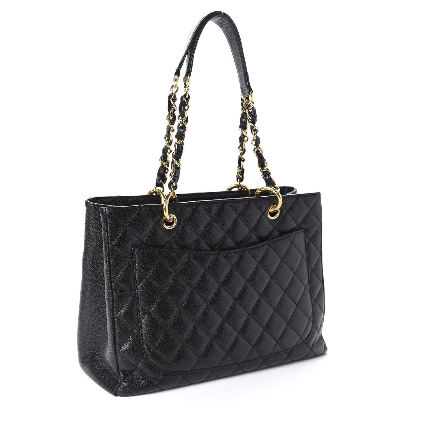 Caviar Quilted Grand Shopping Tote GST Black