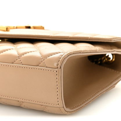 Saint Laurent Lambskin Mixed Matelasse Triquilt Small Monogram Satchel Dark Toffee 9 of 9