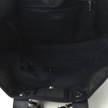 Chanel Denim Large Deauville Tote Blue Orange 6 of 10