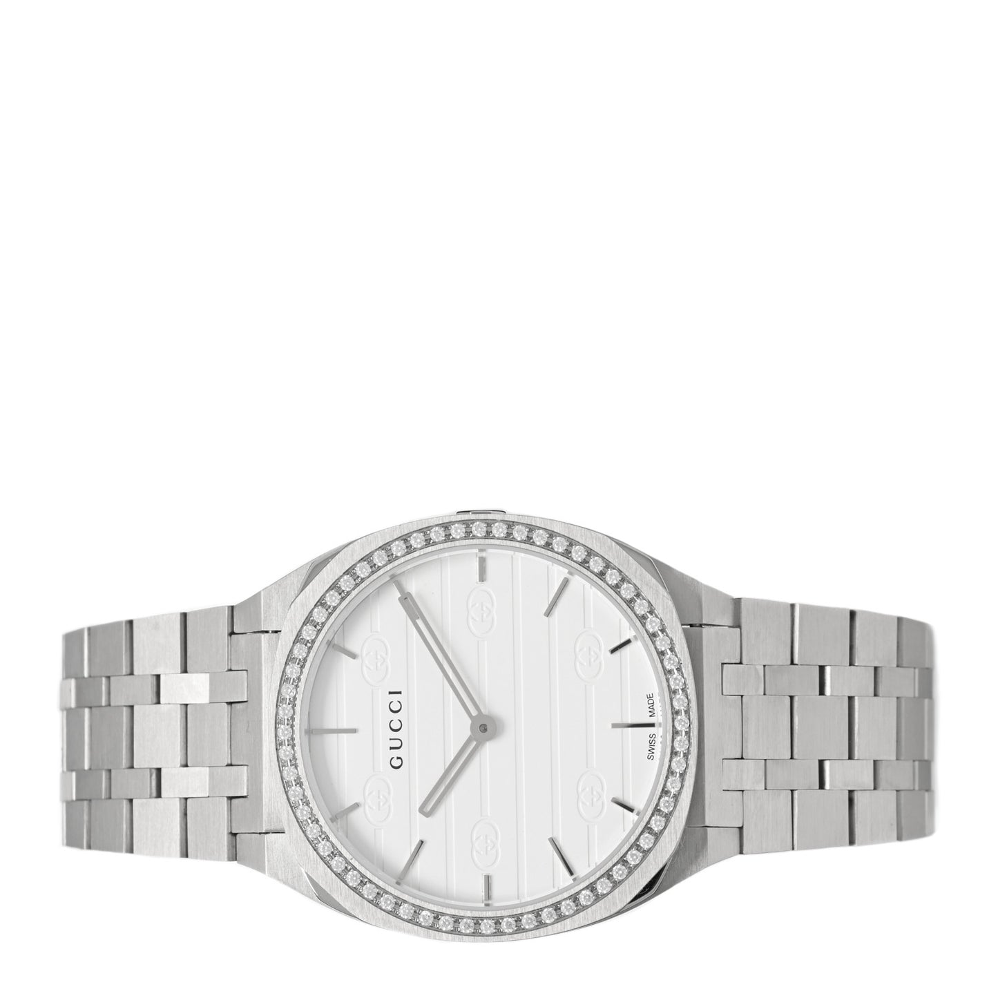 Stainless Steel Diamond Bezel 34mm 25H Quartz Watch