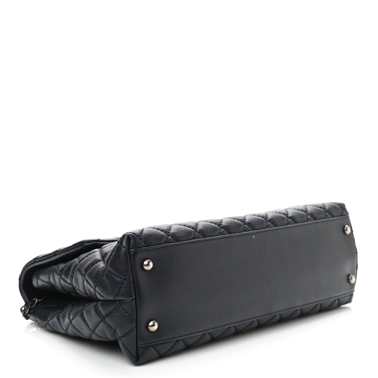 Caviar Quilted Medium Coco Handle Flap Navy Blue