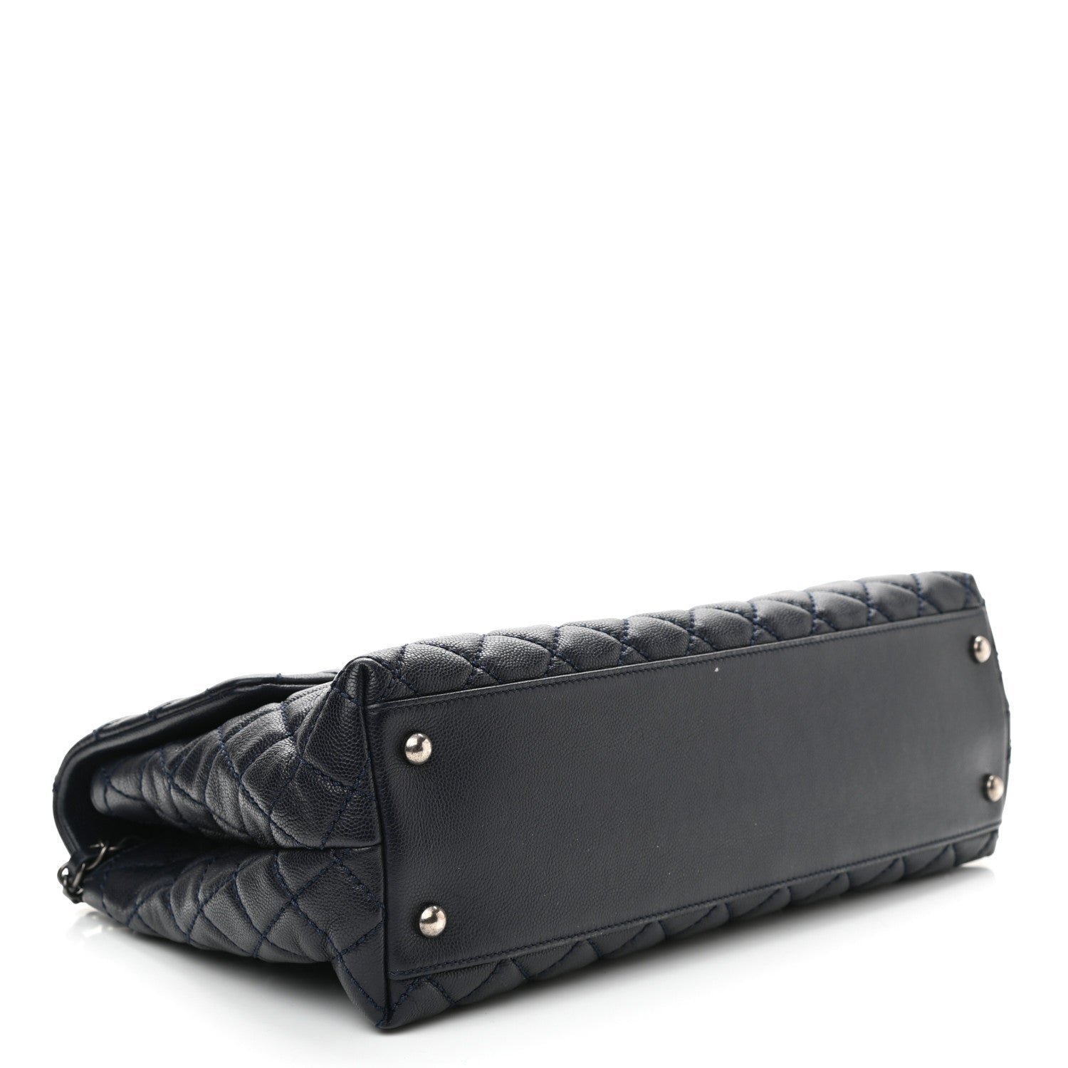 Chanel Caviar Quilted Medium Coco Handle Flap Navy Blue 3 of 9