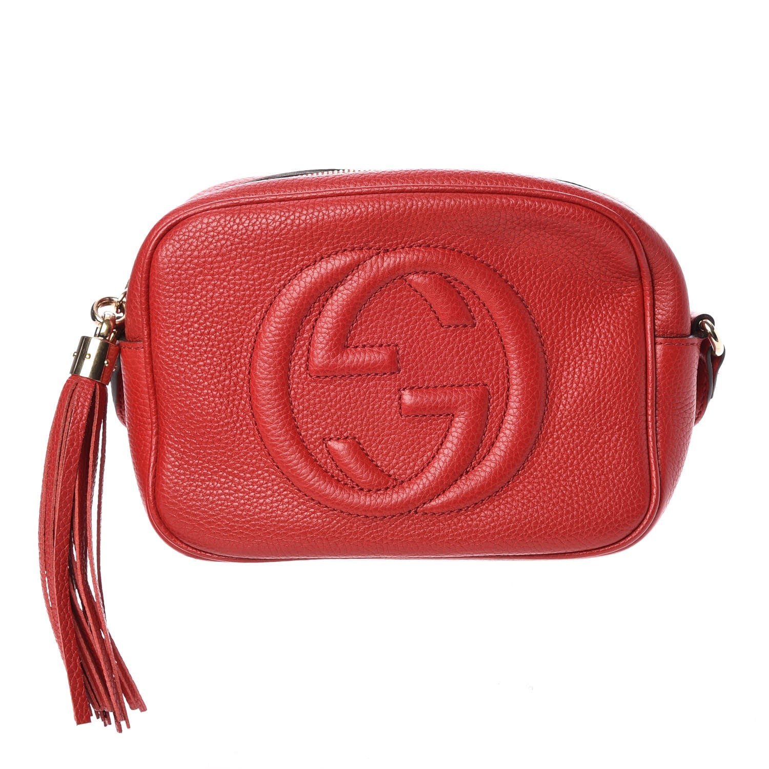 Gucci Pebbled Calfskin Small Soho Disco Bag Tabasco Red 1 of 8