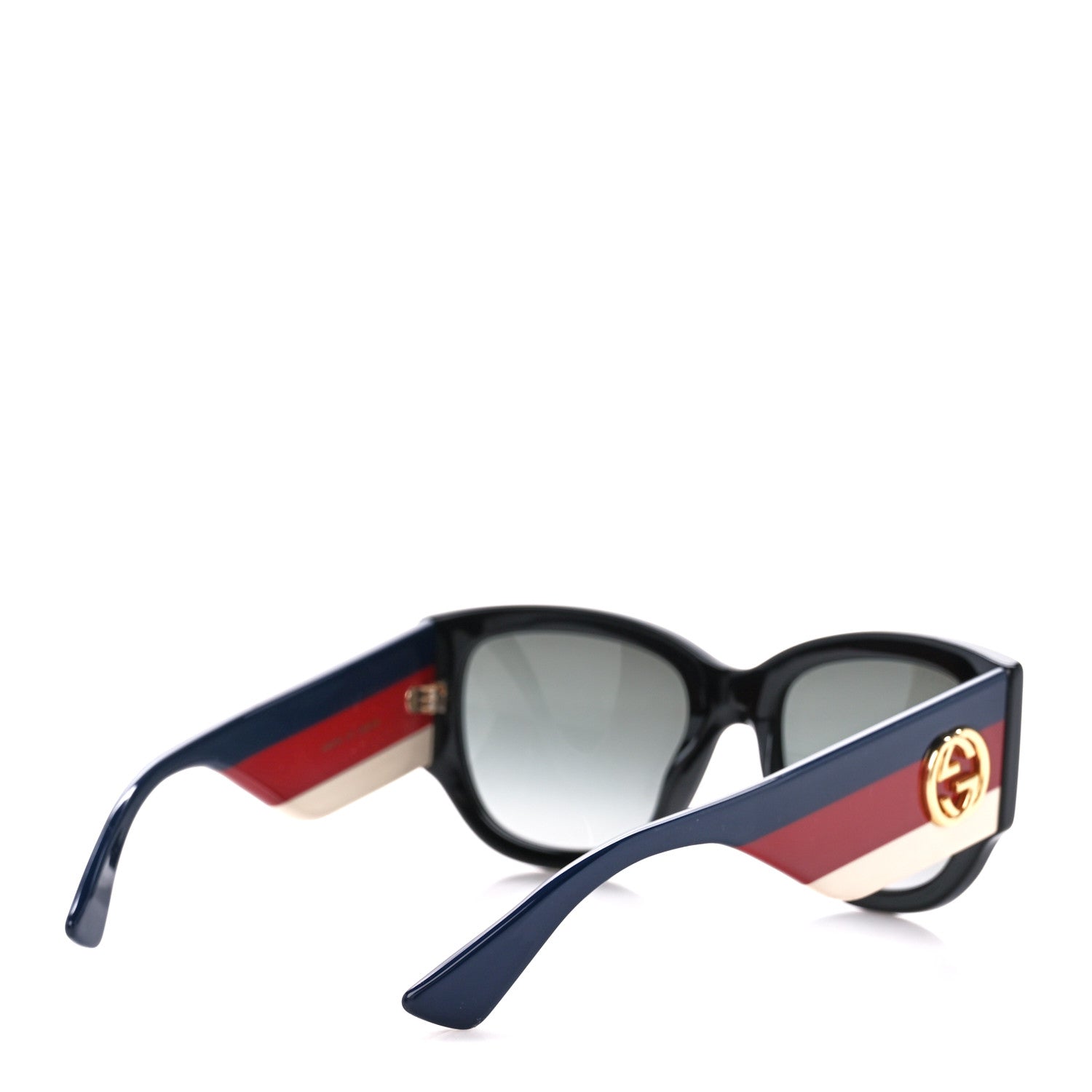Gucci Acetate Web Oversized Frame Rectangle Sunglasses GG0276S Black Multicolor 4 of 9