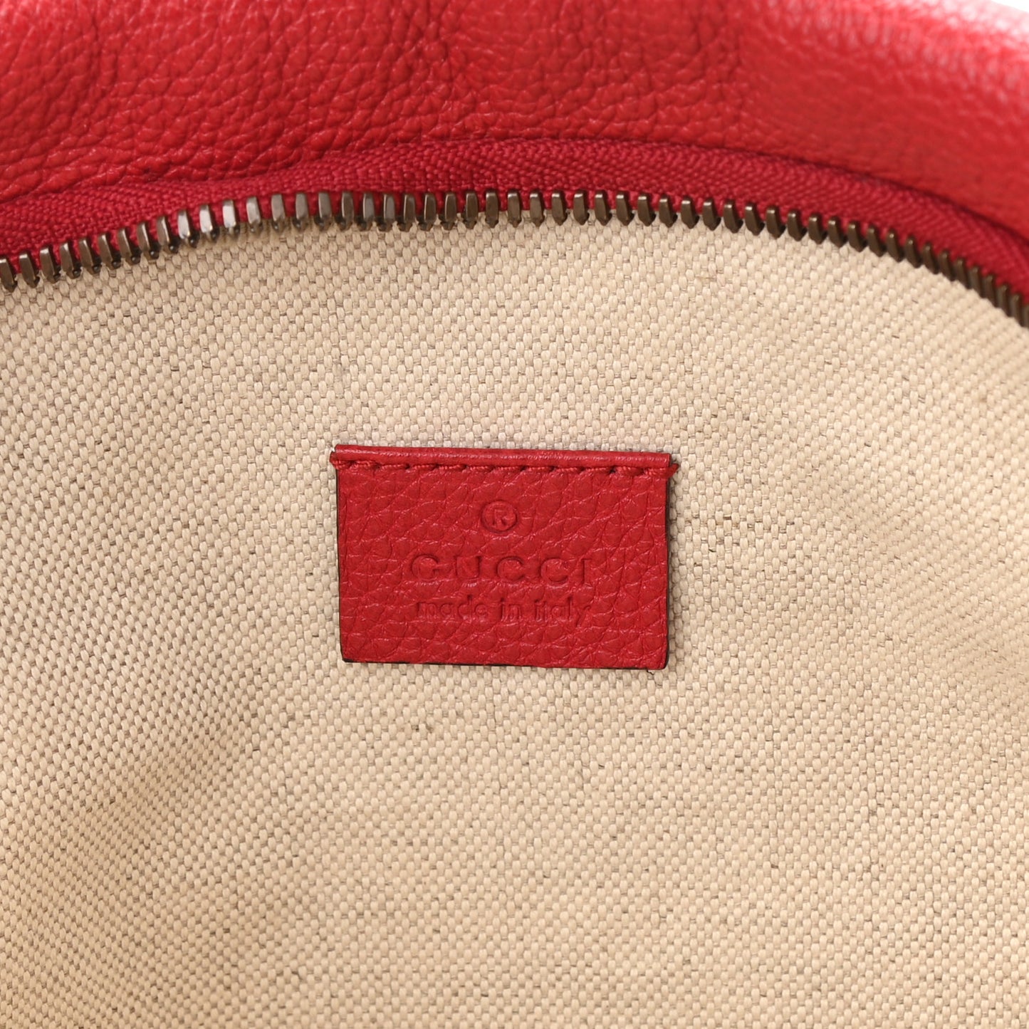 Grained Calfskin Logo Belt Bag Hibiscus Red