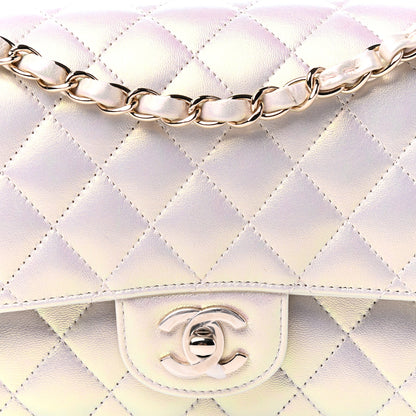 Chanel Iridescent Lambskin Quilted Medium Double Flap Ivory 10 of 13