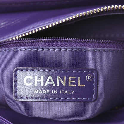 Chanel Aged Calfskin Chevron Quilted Small Gabrielle Hobo Purple 6 of 10